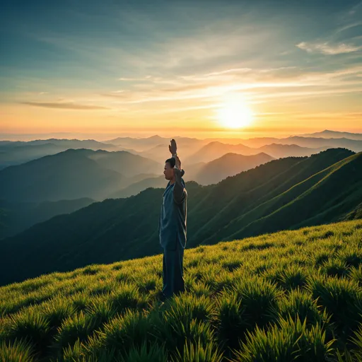 Qigong practice at dawn